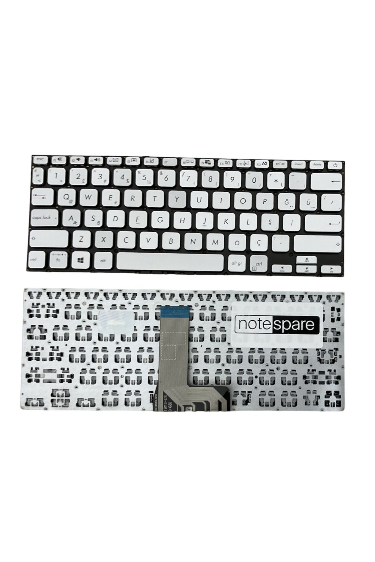 Asus ile Uyumlu Vivobook 14 X409JB-EK003, 14 X409MA-BV086 Notebook Klavye Gümüş Gri TR