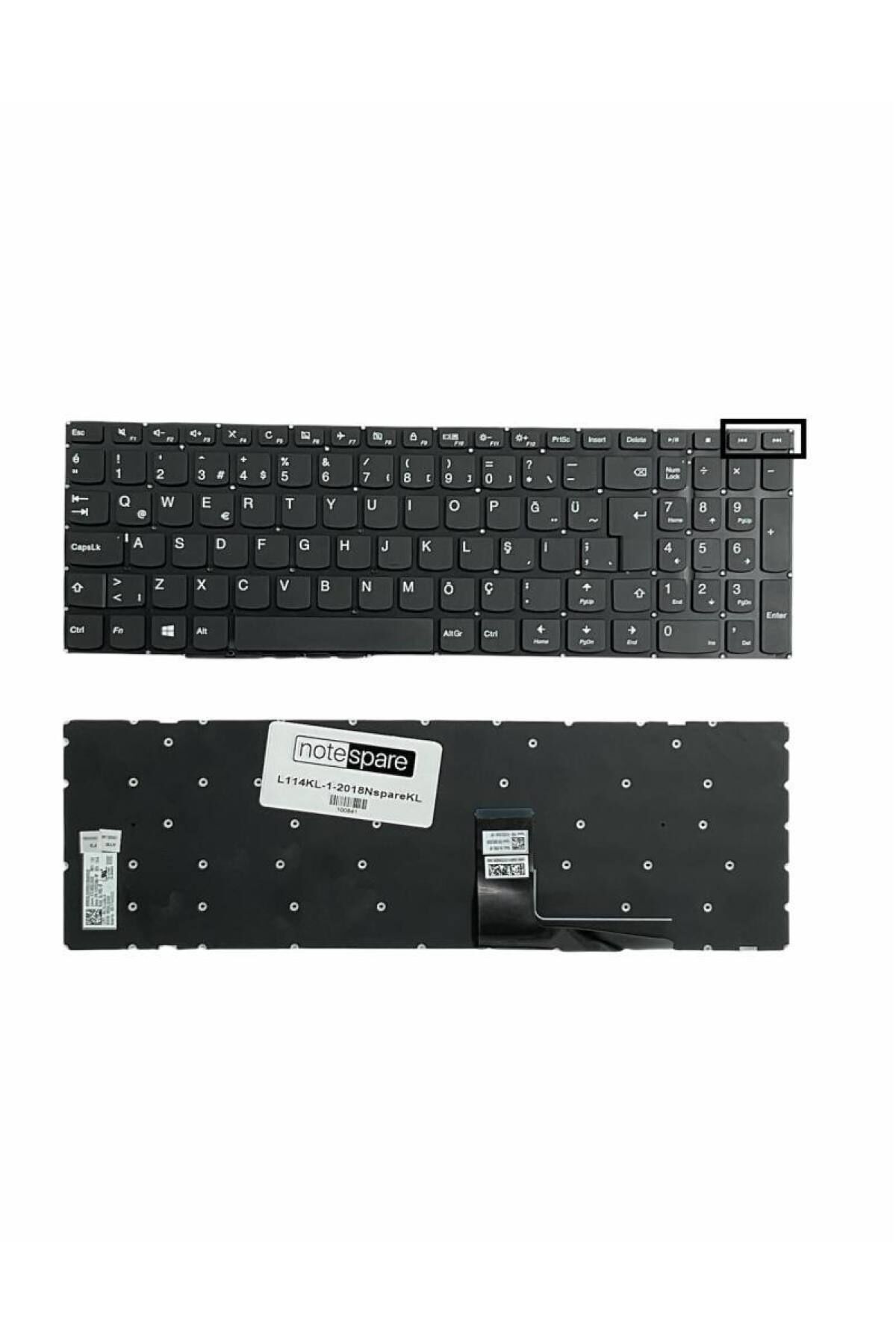 Lenovo ile Uyumlu V310-15IKB 80T300BGTX, V310-15IKB 80T300JHTX Notebook Klavye Siyah TR