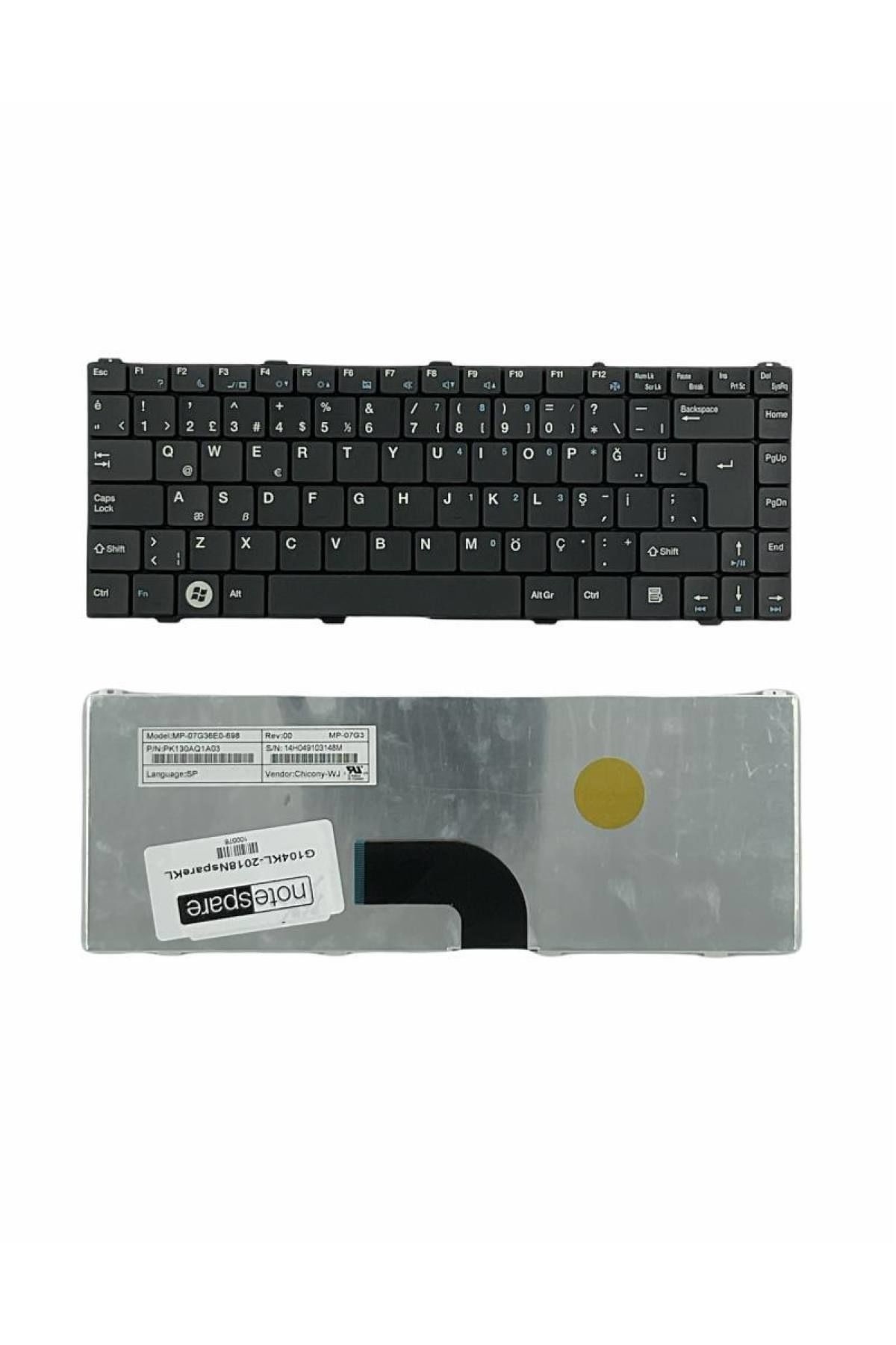 Grundig ile Uyumlu 1455 A1 I3, 1465 A1 I3 Notebook Klavye Siyah TR