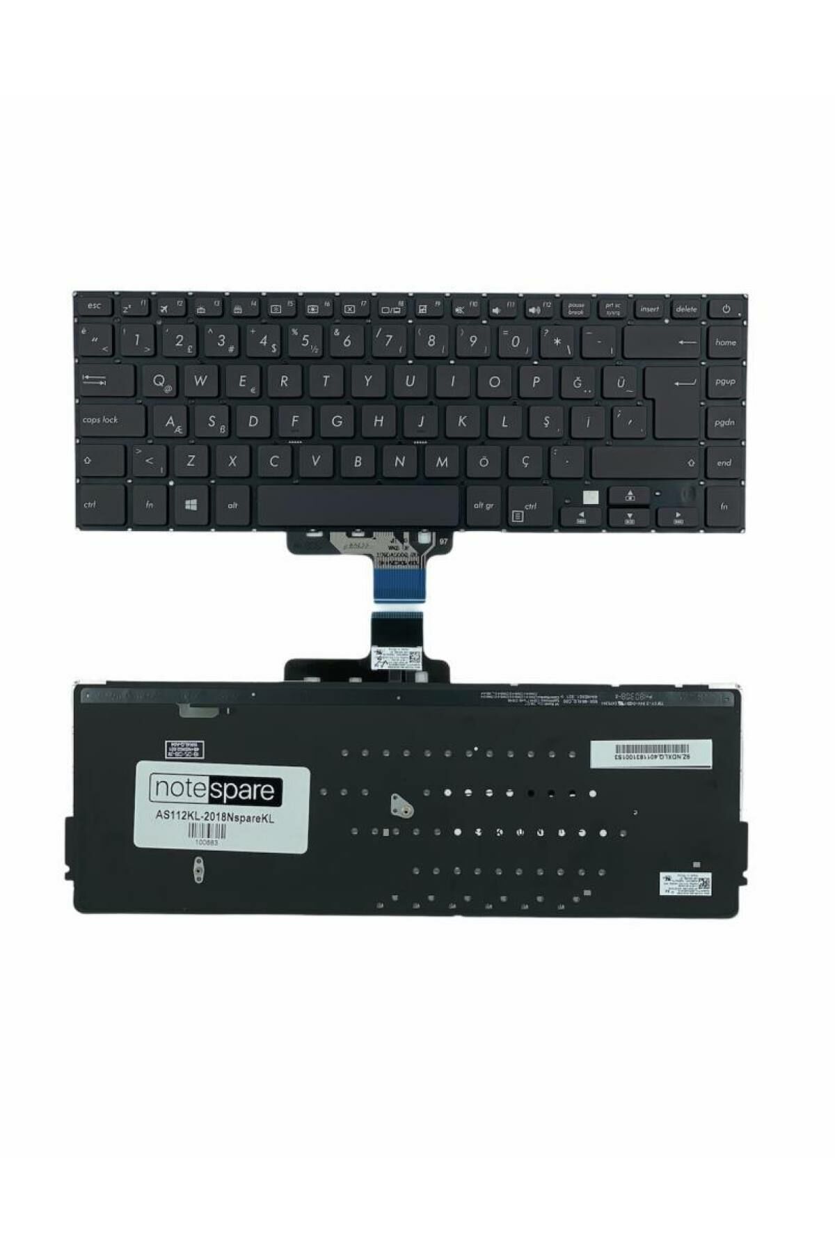 Asus ile Uyumlu AEXKGA02010, NSK-WK4BQ 0T Notebook Klavye Işıklı Siyah TR