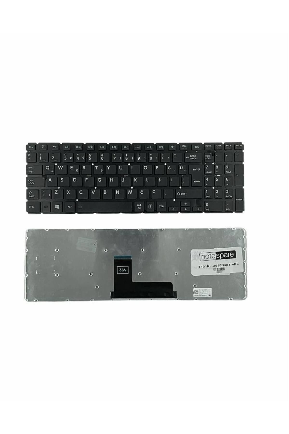 Toshiba ile Uyumlu 9Z.NBCSQ.00G, 9Z.NBCSQ.11D, 9Z.NBLSQ.001 Notebook Klavye Siyah TR