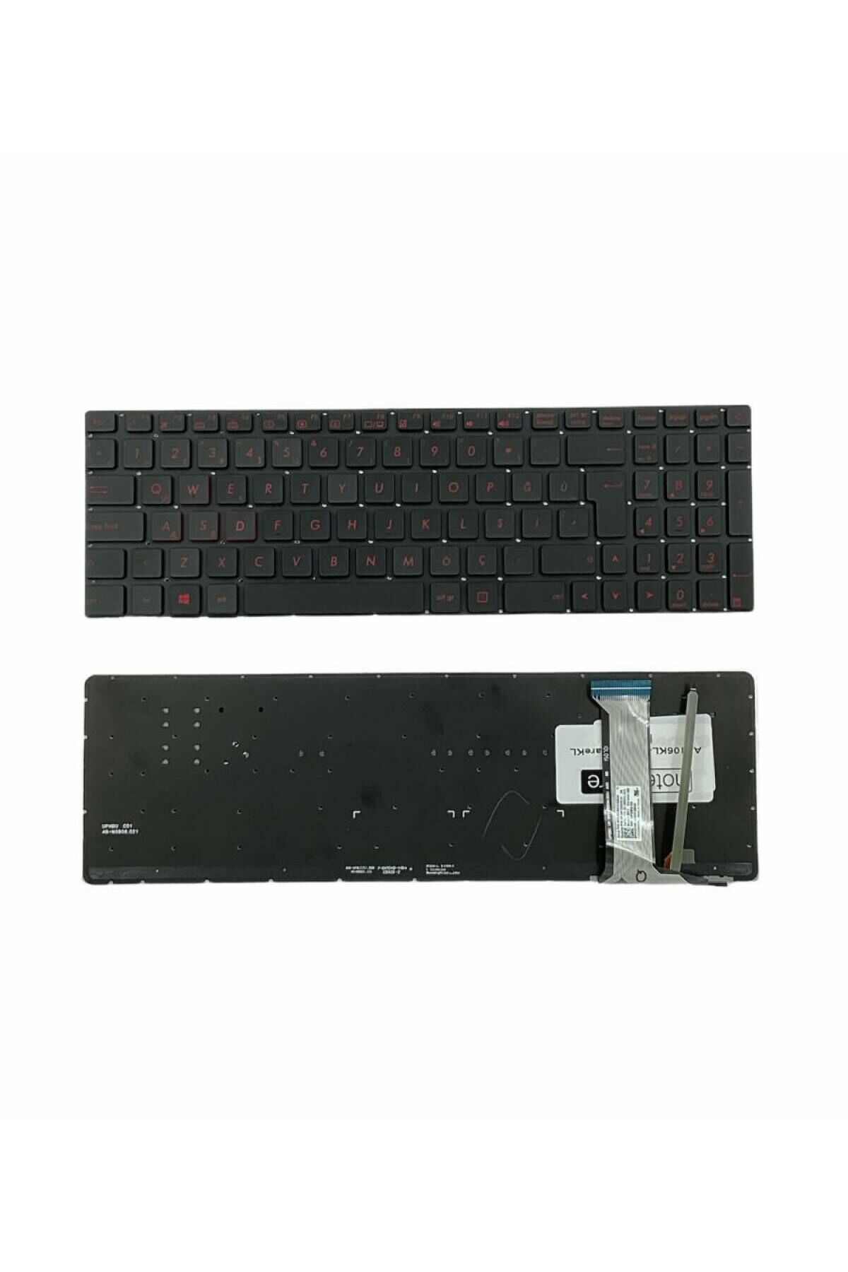 Asus ile Uyumlu VivoBook Pro N752V, N752VW, N752VX Notebook Klavye Işıklı Siyah TR