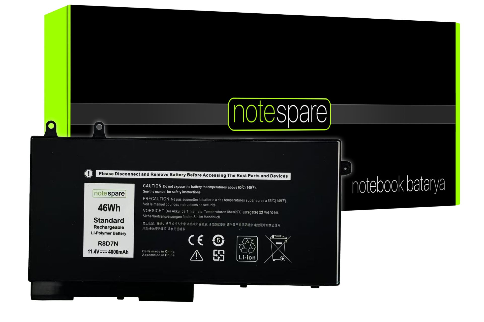 Dell ile Uyumlu Latitude 5500 N025L550015EMEA_U Notebook Batarya Pil 3 Hücreli Versiyon