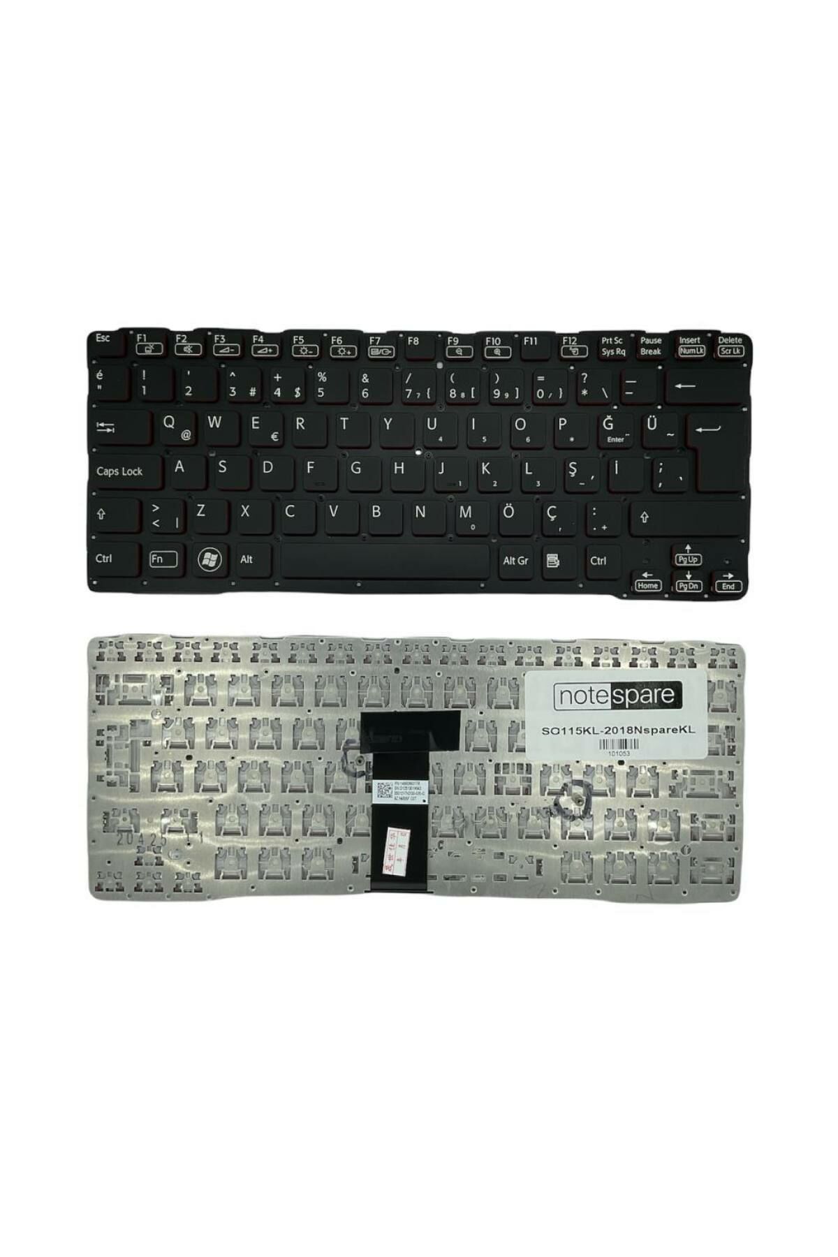 Sony ile Uyumlu Vaio SVE14A37CXH, SVE14A390X, SVE14A3M1E, SVE14A3V2E Notebook Klavye Siyah TR