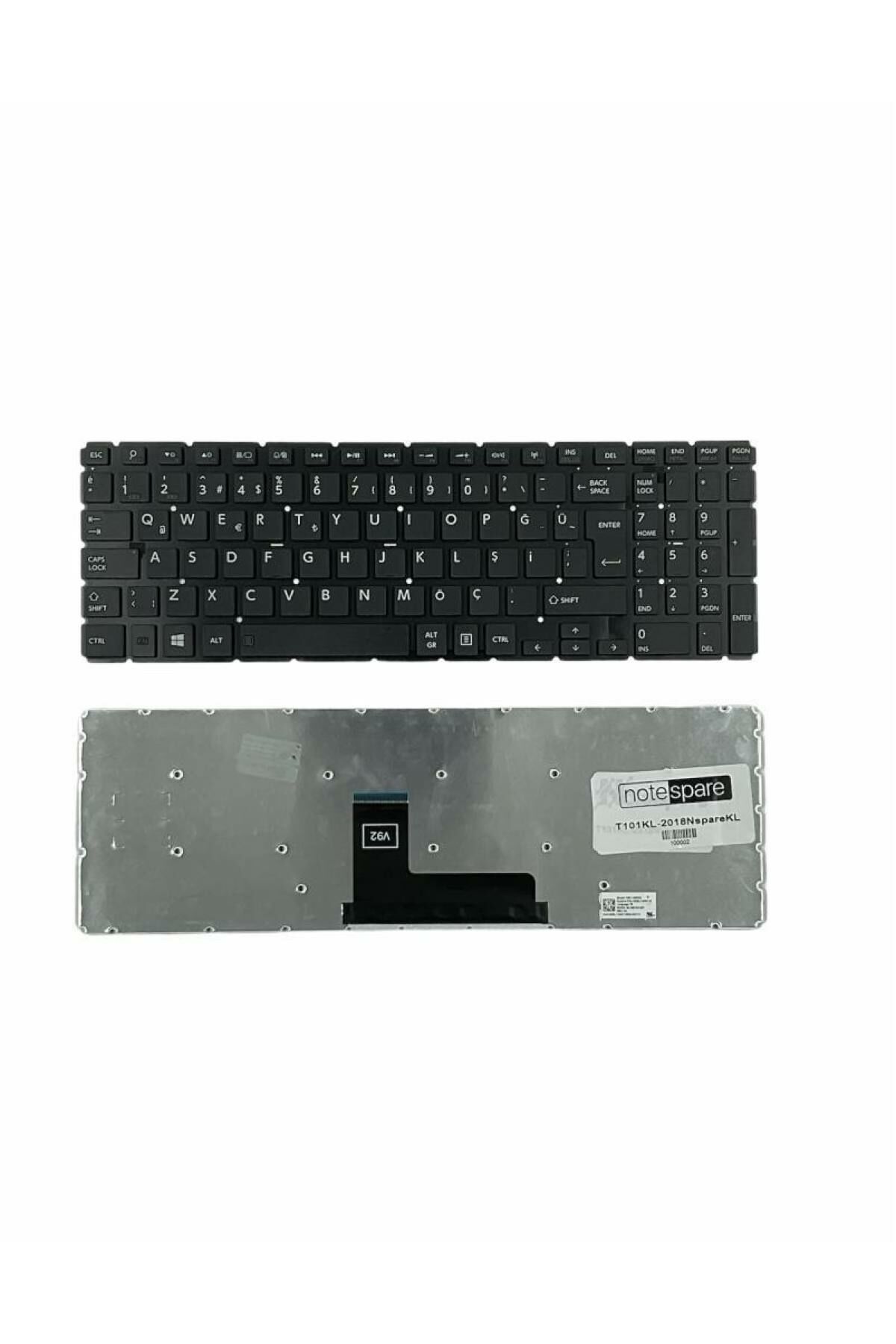 Toshiba ile Uyumlu Satellite L50-B-1DK, L50-B-1DL, L50-B-1DM, L50-B-1E1 Notebook Klavye Siyah TR