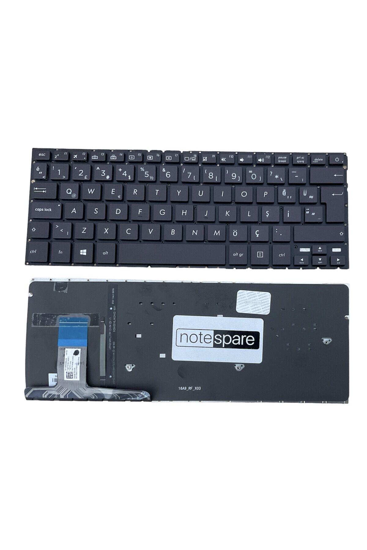 Asus ile Uyumlu Zenbook UX330CA-FB105T, UX330UA-FC065T Notebook Klavye Işıklı Siyah TR