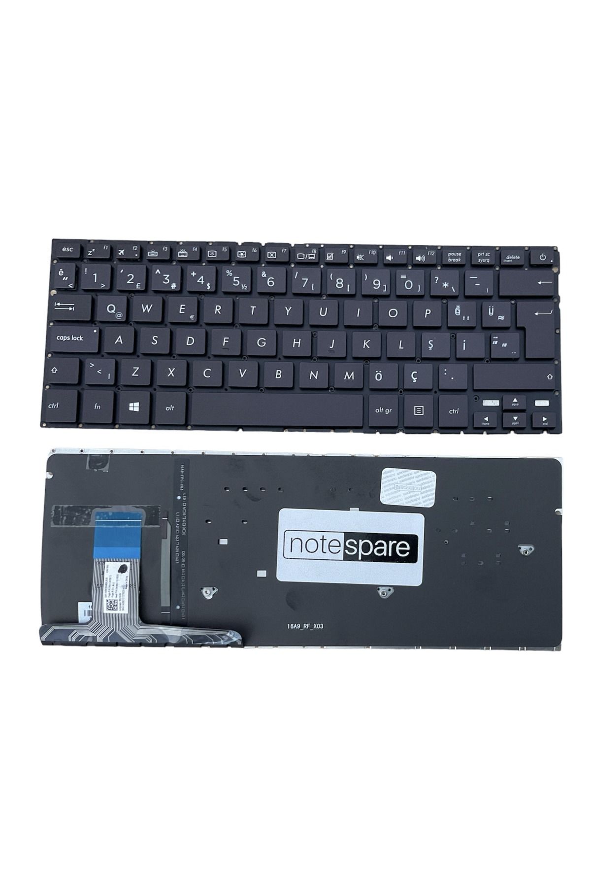Asus ile Uyumlu Zenbook UX330UA, UX330CA Notebook Klavye Işıklı Siyah TR
