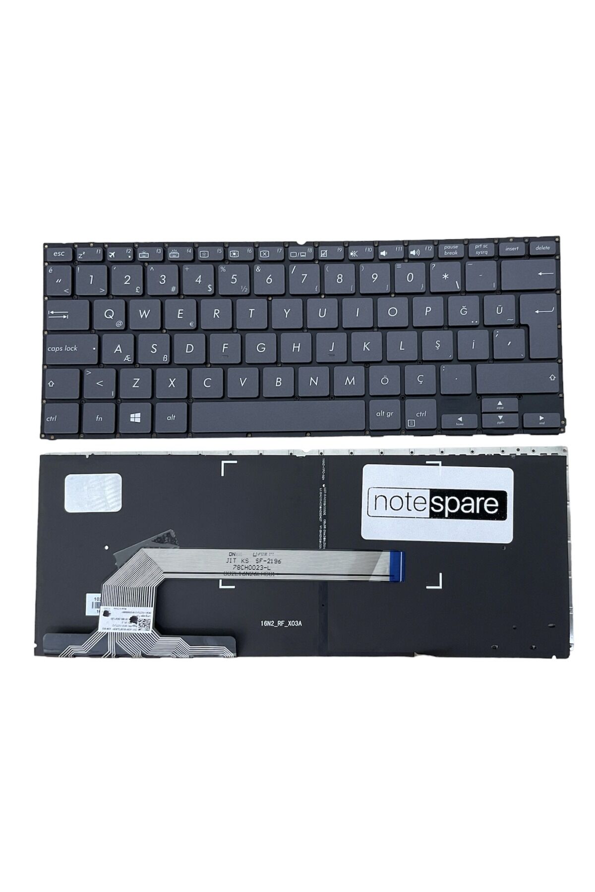 Asus ile Uyumlu Zenbook 0KN1-1V2TU12, 0KNB0-2604TU00 Notebook Klavye Işıklı Siyah TR