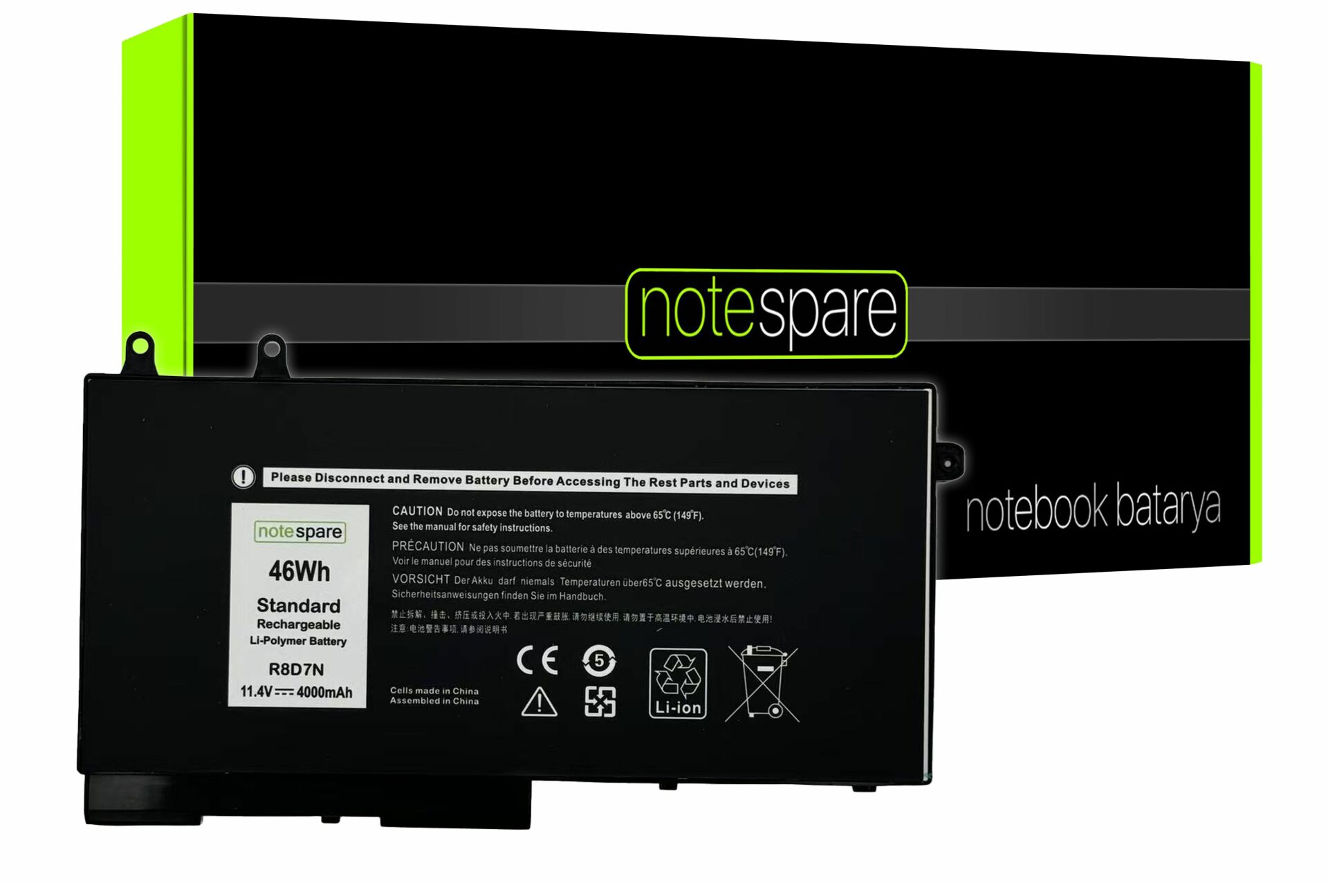 Dell ile Uyumlu Precision 0X77XY, 1V1XF, 4GVMP, 9JRYT Notebook Batarya Pil 3 Hücreli Versiyon