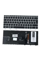 Hp ile Uyumlu Elitebook L07666-001, L07666-141, L13697-001 Klavye Işıklı Siyah TR Gümüş Çerçeveli