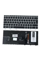 Hp ile Uyumlu Elitebook L13697-141, L13697-251, L13697-B31 Klavye Işıklı Siyah TR Gümüş Çerçeveli