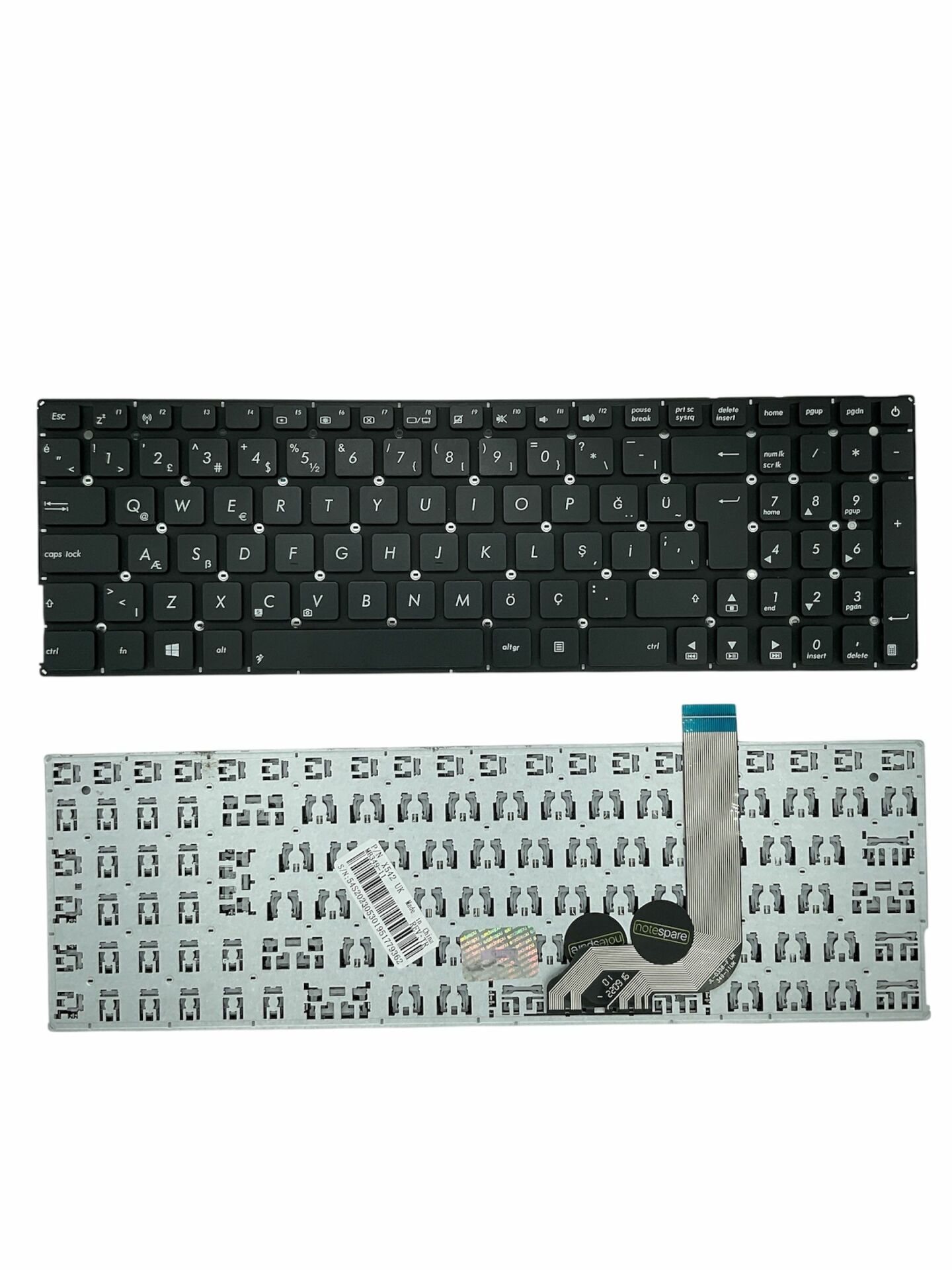 Asus ile Vivobook 15 R542U, 15 R542UA, 15 R542UF, 15 R542UN Notebook Klavye Siyah TR