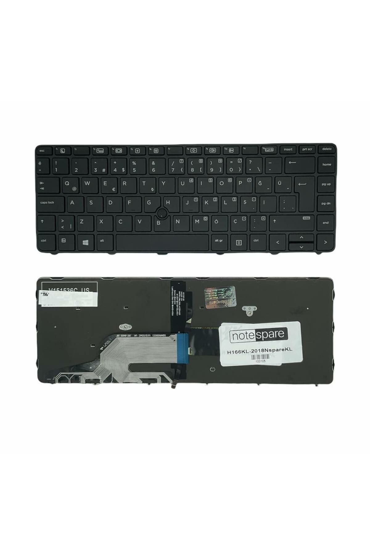 Hp ile Uyumlu ProBook 440 G4 Z3A11ES, 440 G4 Z3A12ES Notebook Klavye Işıklı Siyah TR