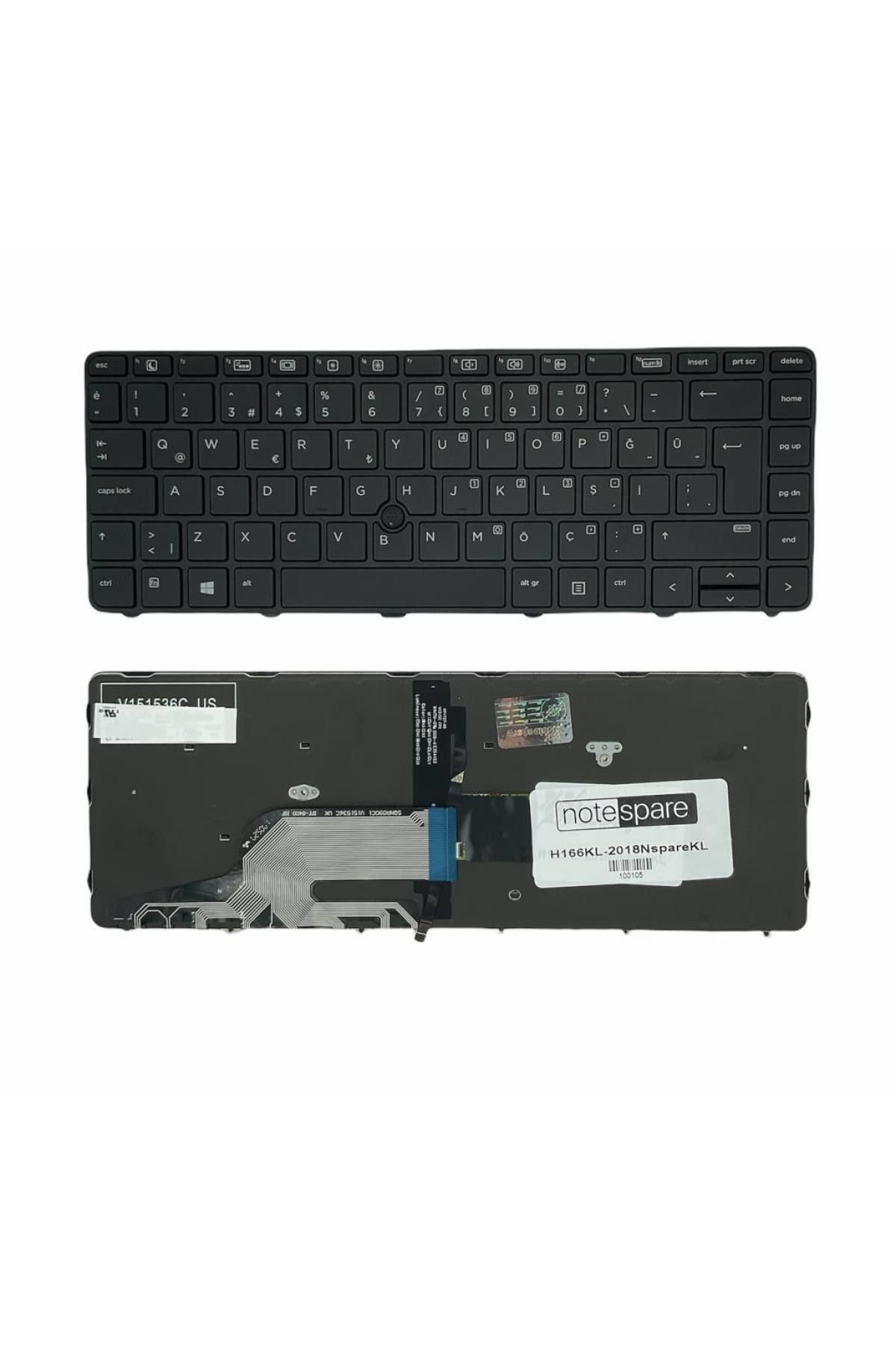 Hp ile Uyumlu ProBook 640 G2 Y3B59ES, 640 G3 1EM41ES Notebook Klavye Işıklı Siyah TR