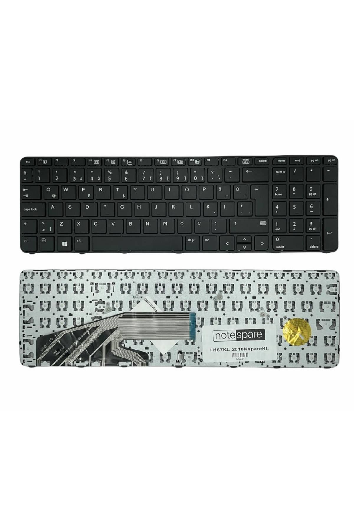 Hp ile Uyumlu 837549-001, 837549-141, 837551-001, 837551-141, 841136-141 Notebook Klavye Siyah TR