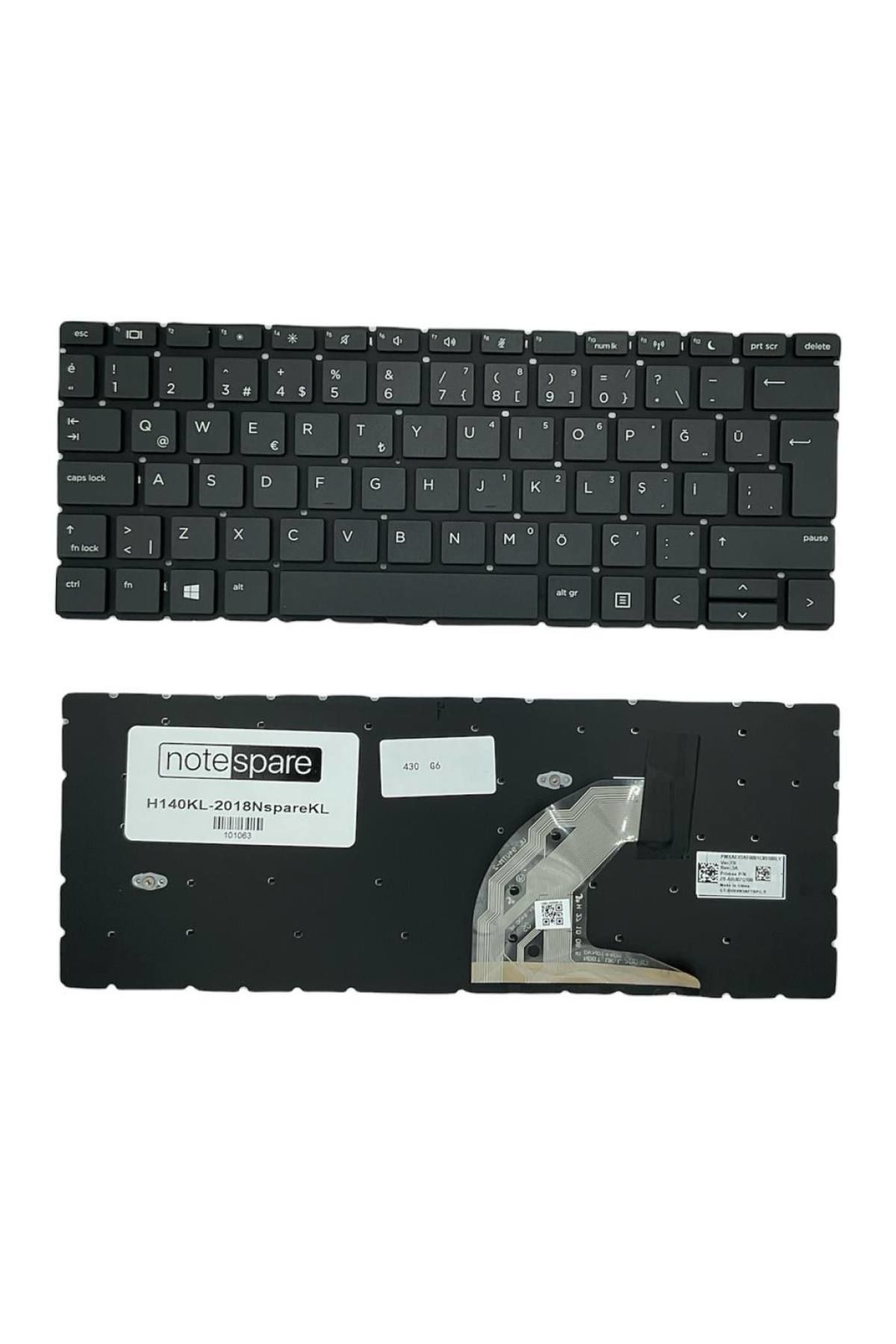 Hp ile Uyumlu ProBook 430 G6 (6MQ77EA), 430 G6 (6MQ78EA) Notebook Klavye Siyah TR