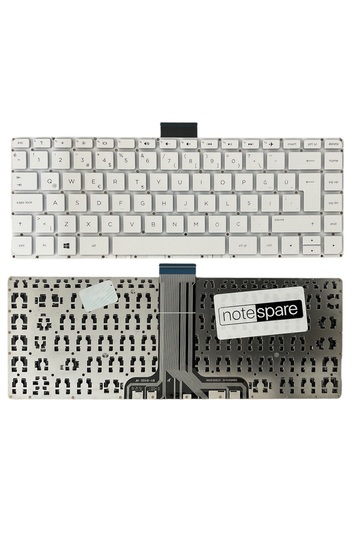 Hp ile Uyumlu Pavilion x360 13-s100nt (N7H88EA) Notebook Klavye Beyaz TR Büyük Enter Versiyon