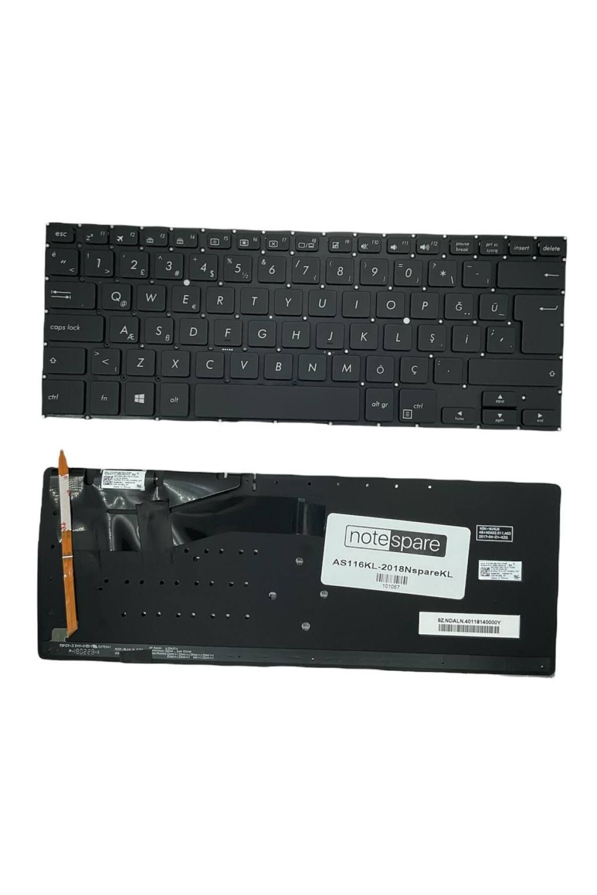 Asus ile Uyumlu TP410UF-EC034T, TP410UR-EC065T, TP410UR-EC084T Notebook Klavye Işıklı Siyah TR