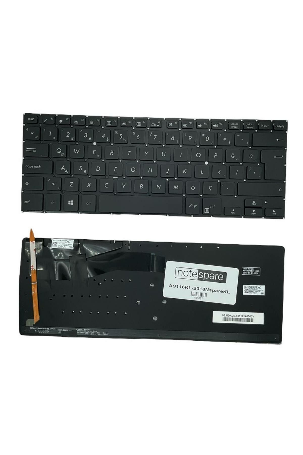 Asus ile Uyumlu TP410UR-EC090T, TP410UR-EC112T Notebook Klavye Işıklı Siyah TR