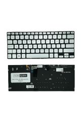 Asus ile Uyumlu VivoBook 14 S430FN-EB081T, X412DA-BV221T Notebook Klavye Işıklı Gümüş Gri TR