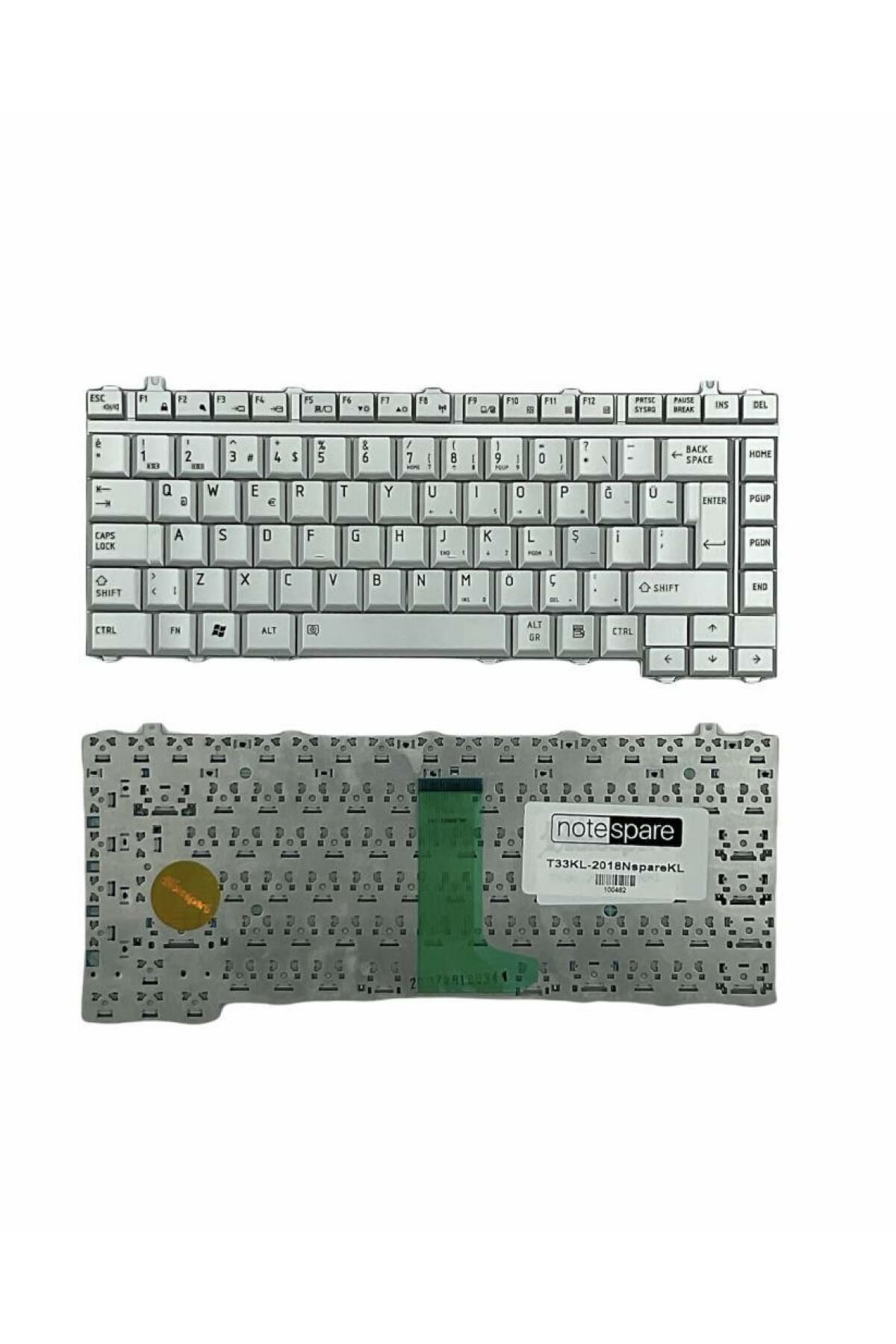 Toshiba ile Uyumlu Qosmio F50-12N Notebook Klavye Gümüş Gri TR