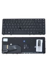 Hp ile Uyumlu EliteBook 840 G1 H5G18EA, 840 G1 H5G26EA Klavye Işıklı Siyah TR Çerçeveli