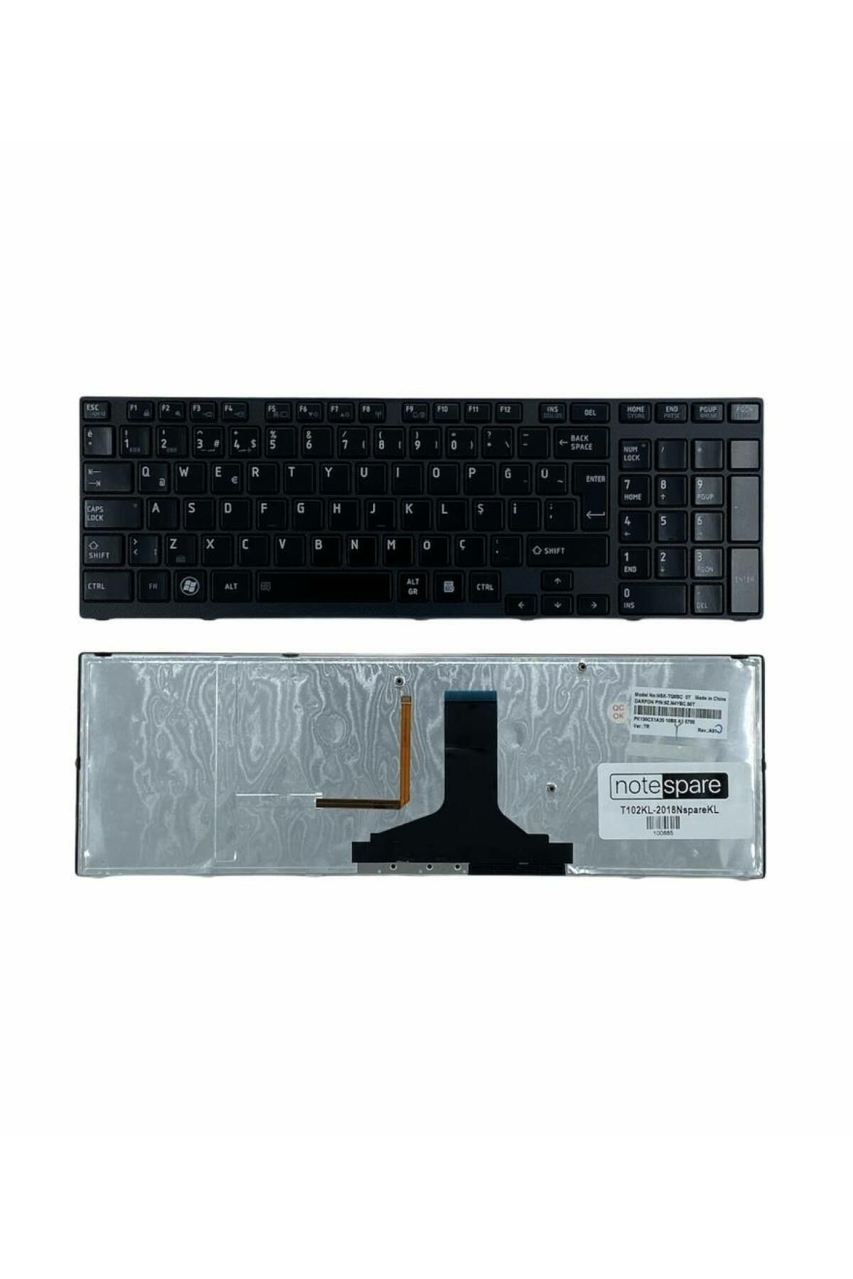 Toshiba ile Uyumlu Satellite A660-15V, A660-15W, A660-15X Notebook Klavye Işıklı Siyah TR
