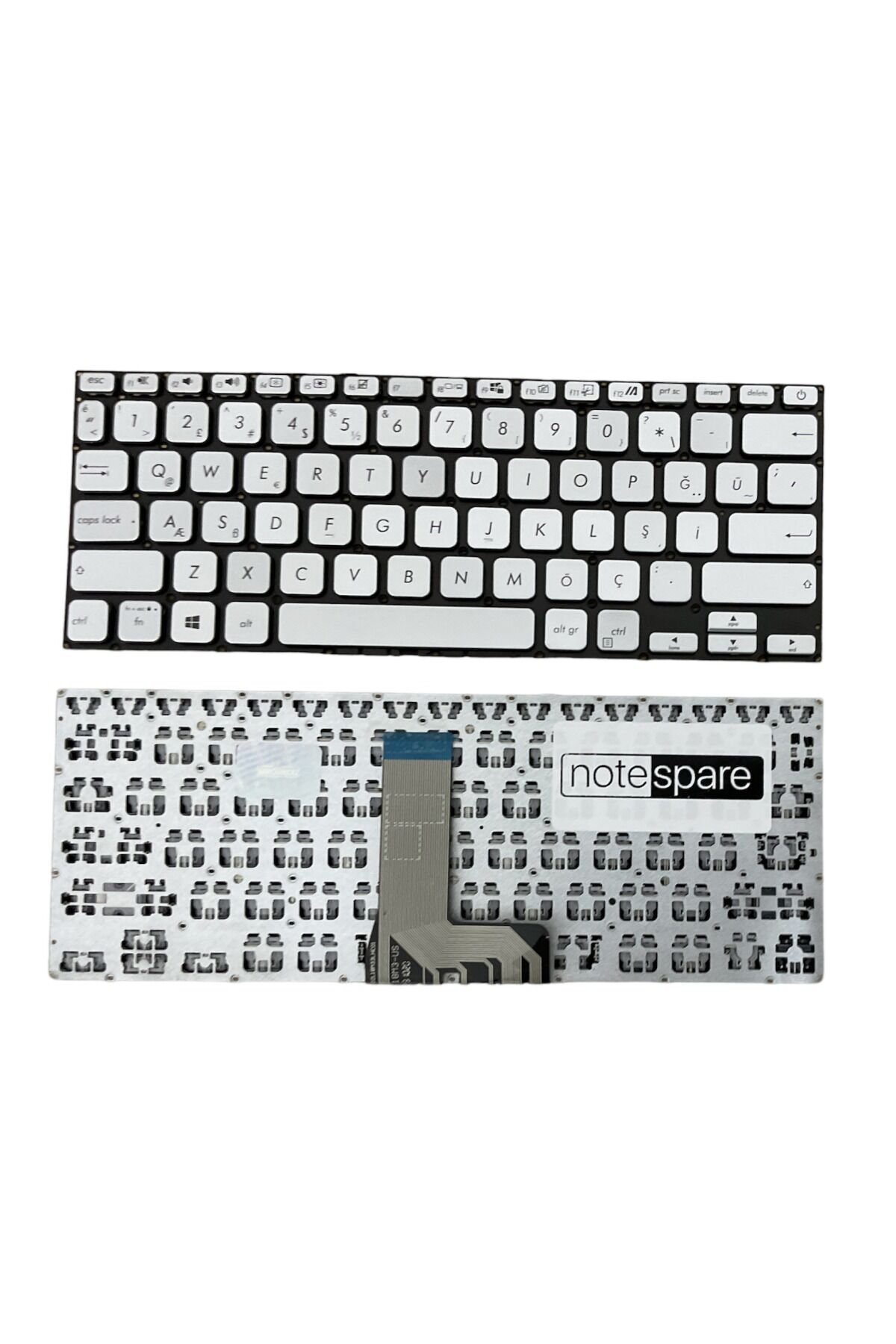 Asus ile Uyumlu X409FB-EK072, X409JA-BV020, X409JA-BV061 Notebook Klavye Gümüş Gri TR