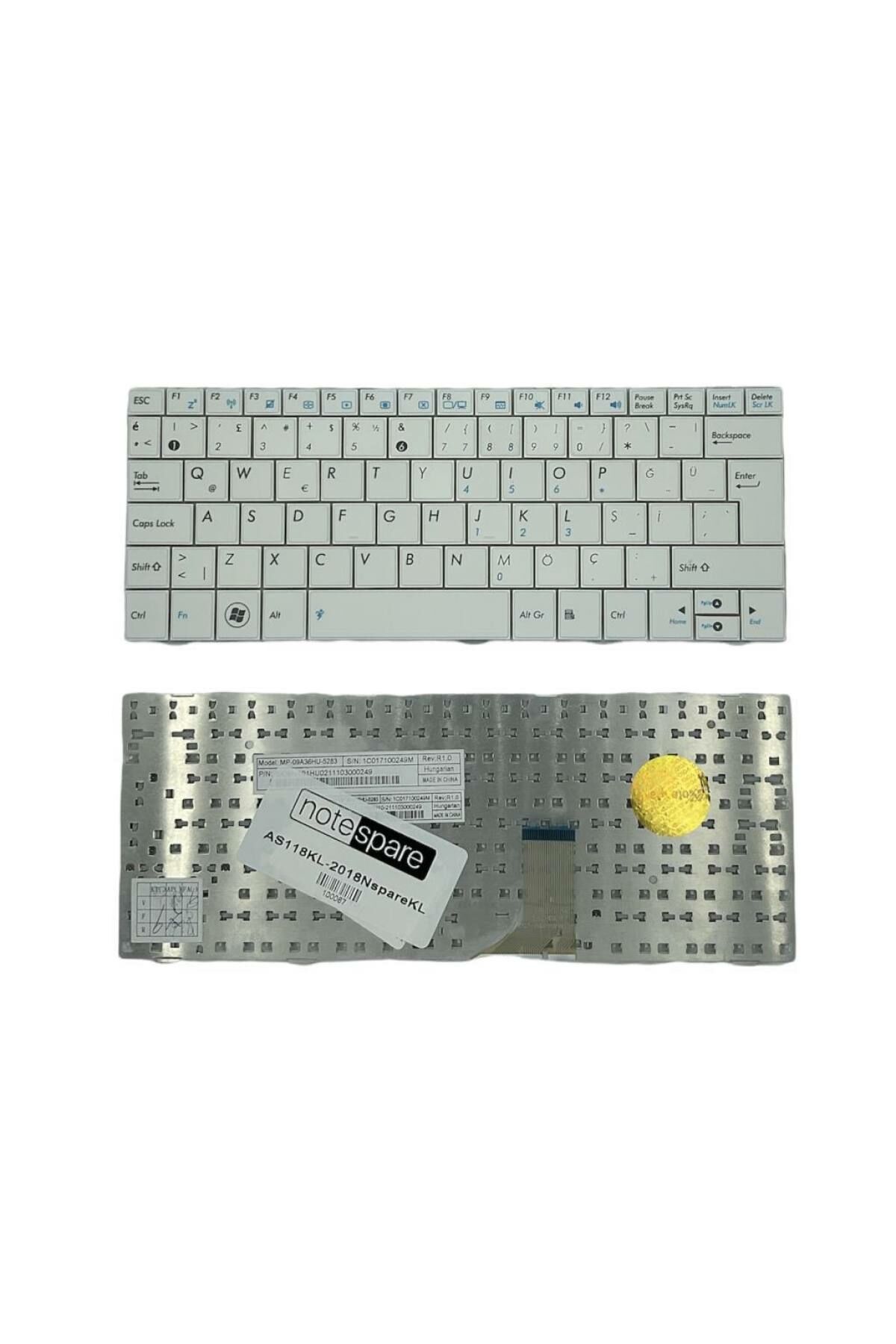 Asus ile Uyumlu Eee PC 1005PQD, 1005PR, 1005PRB, 1005PX, 1005PXD Notebook Klavye Beyaz TR