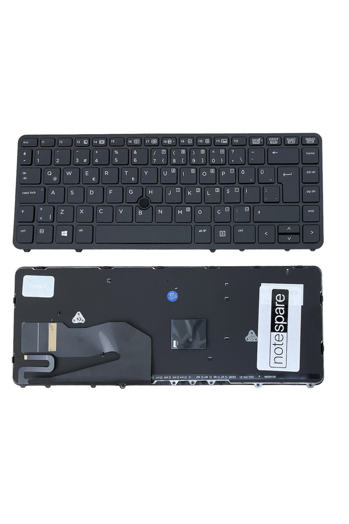 Hp ile Uyumlu ZBook 14 G2 (J9A12EA), 15u G2 (J9A13EA) Klavye Işıklı Siyah TR Çerçeveli