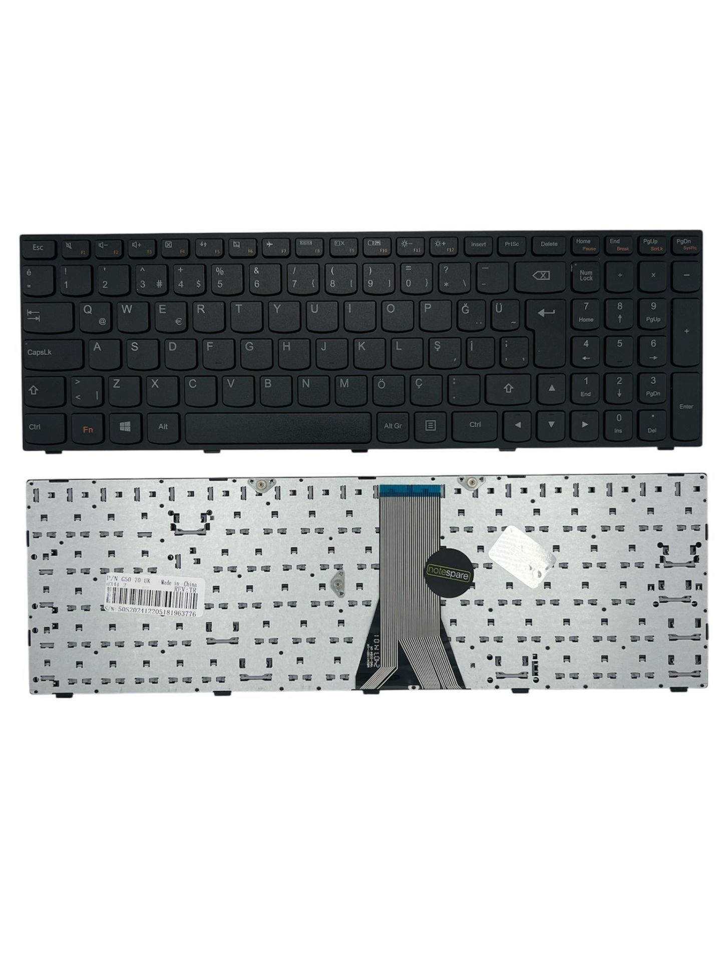 Lenovo ile Uyumlu E51-80 Type 80QB, E5180 Type 80SK Notebook Klavye Siyah TR