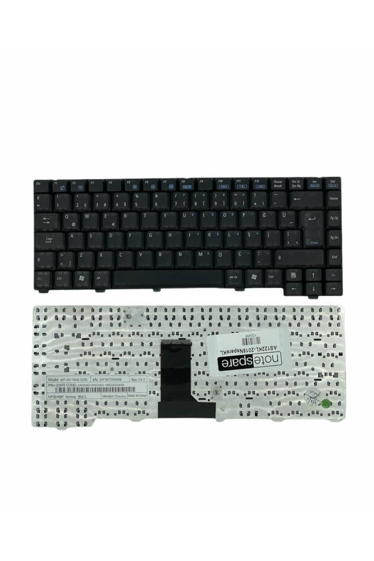 Asus ile Uyumlu 04-NA53KTUR4-1, 04-NA53KUSA4-1 Notebook Klavye Siyah TR