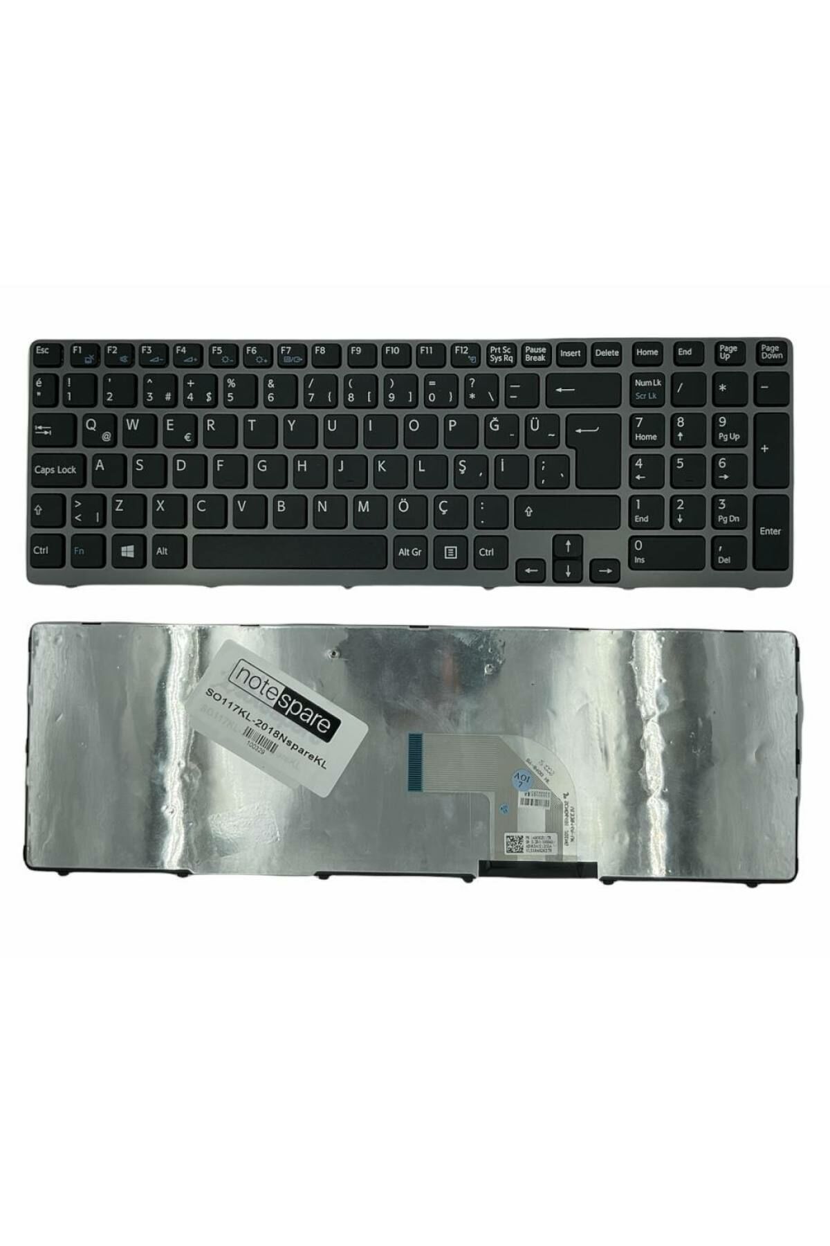 Sony ile Uyumlu Vaio SVE1511A1E, SVE1511A4E, SVE1511B1E Notebook Klavye Siyah TR