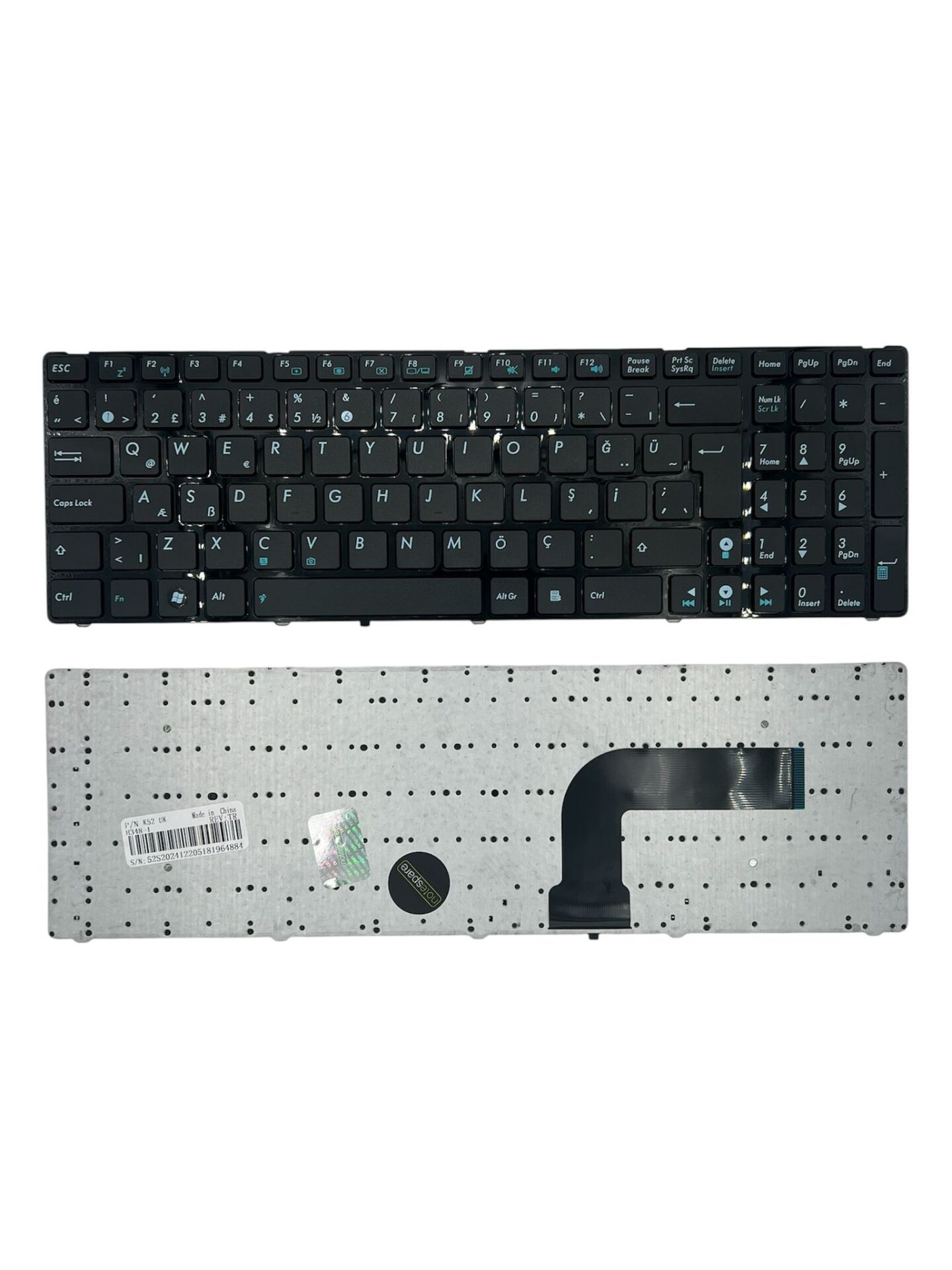 Asus ile Uyumlu G51J, G51J-3D, G51JX, G51JX-3D, G51V, G51VX Notebook Klavye Siyah TR