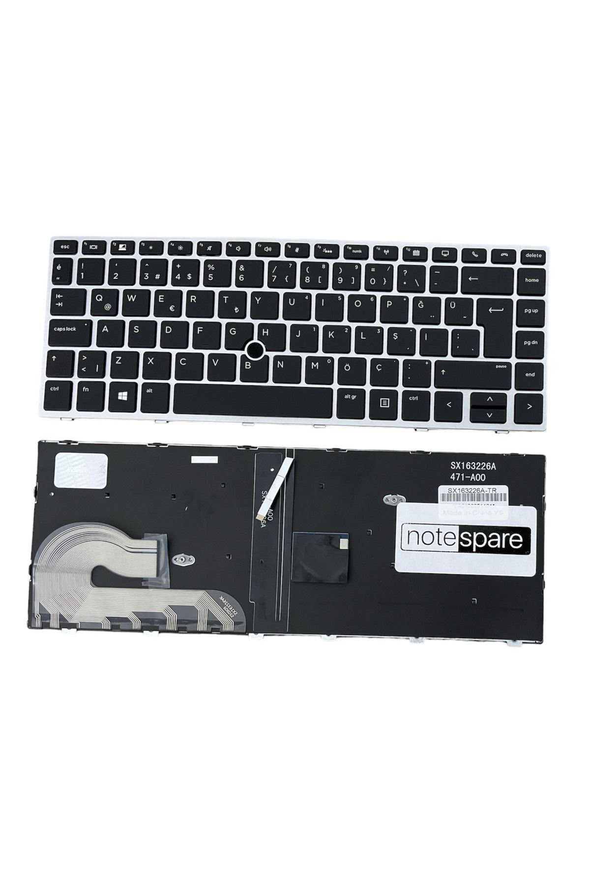 Hp ile Uyumlu EliteBook L14377-541, L14378-141 Notebook Klavye Işıklı Siyah TR