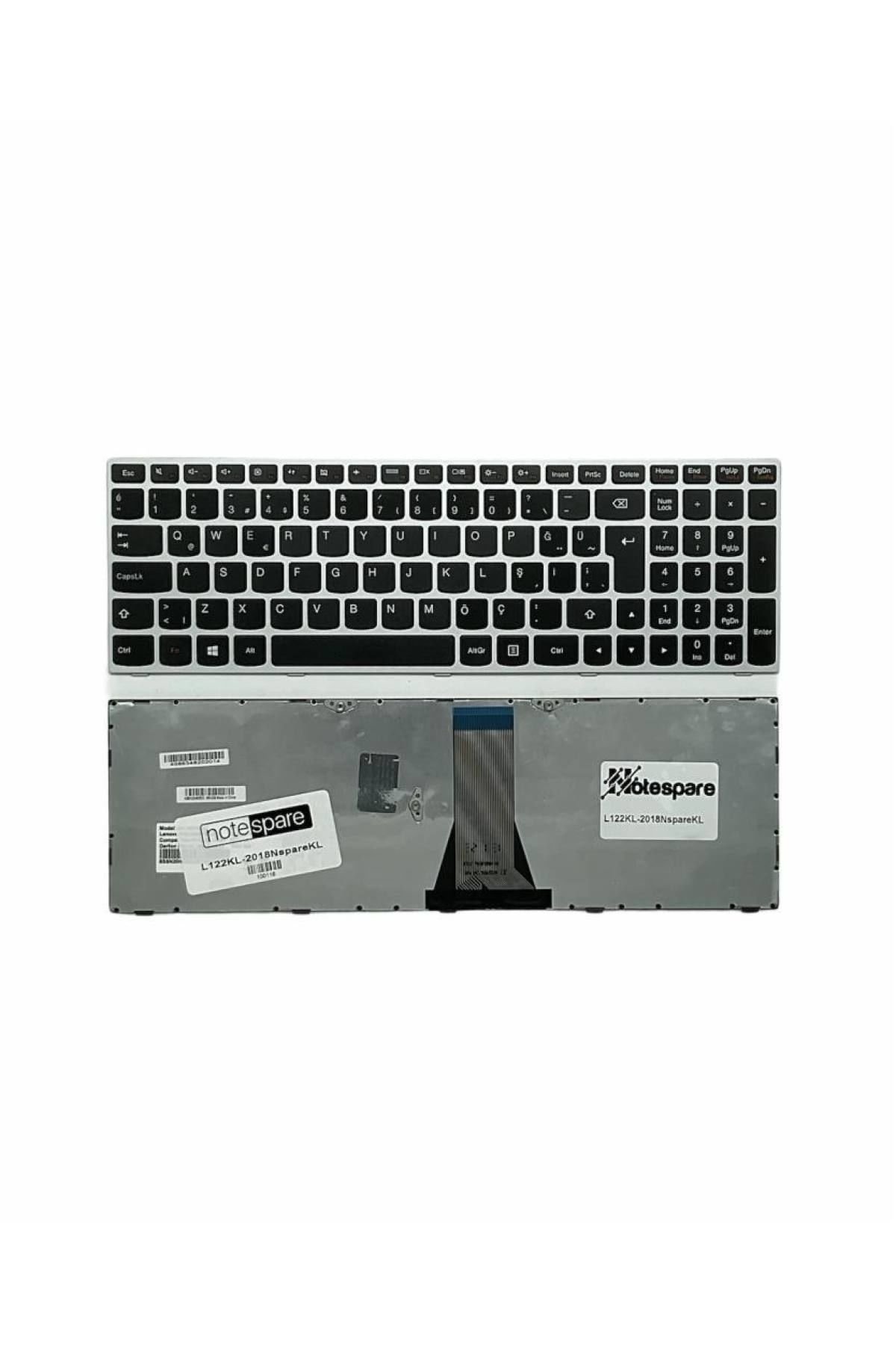 Lenovo ile Uyumlu G5080 Touch Type 80KR, G50-80 Touch Type 80KR Notebook Klavye Gümüş Gri TR