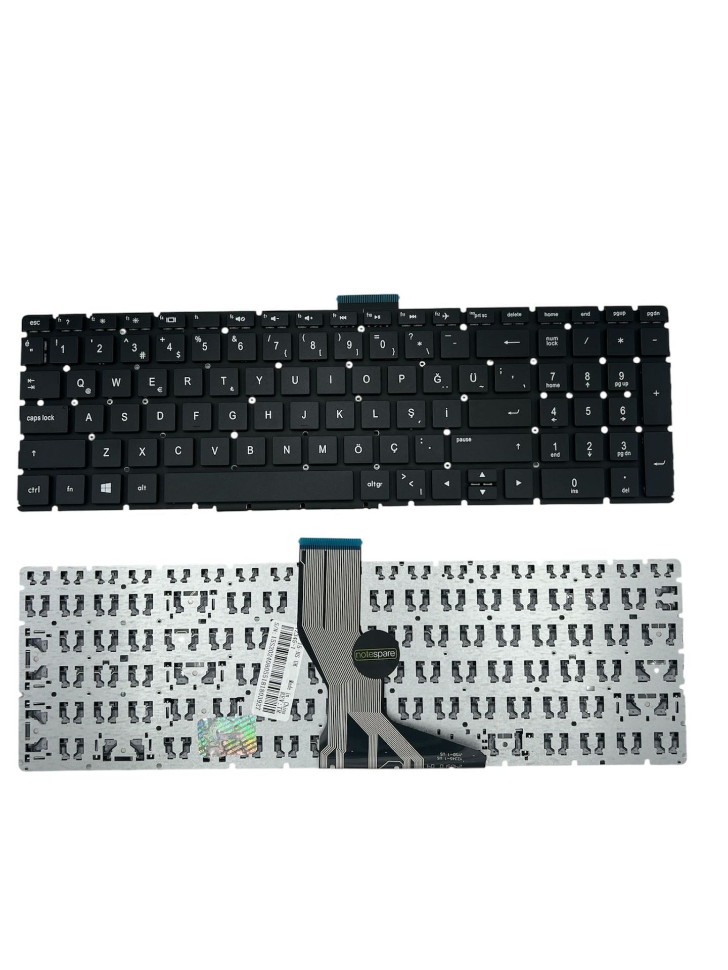 Hp ile Uyumlu 250 G6 (3VJ51ES), 250 G6 (3VK10ES), 250 G6 (3VK11ES) Notebook Klavye Siyah TR