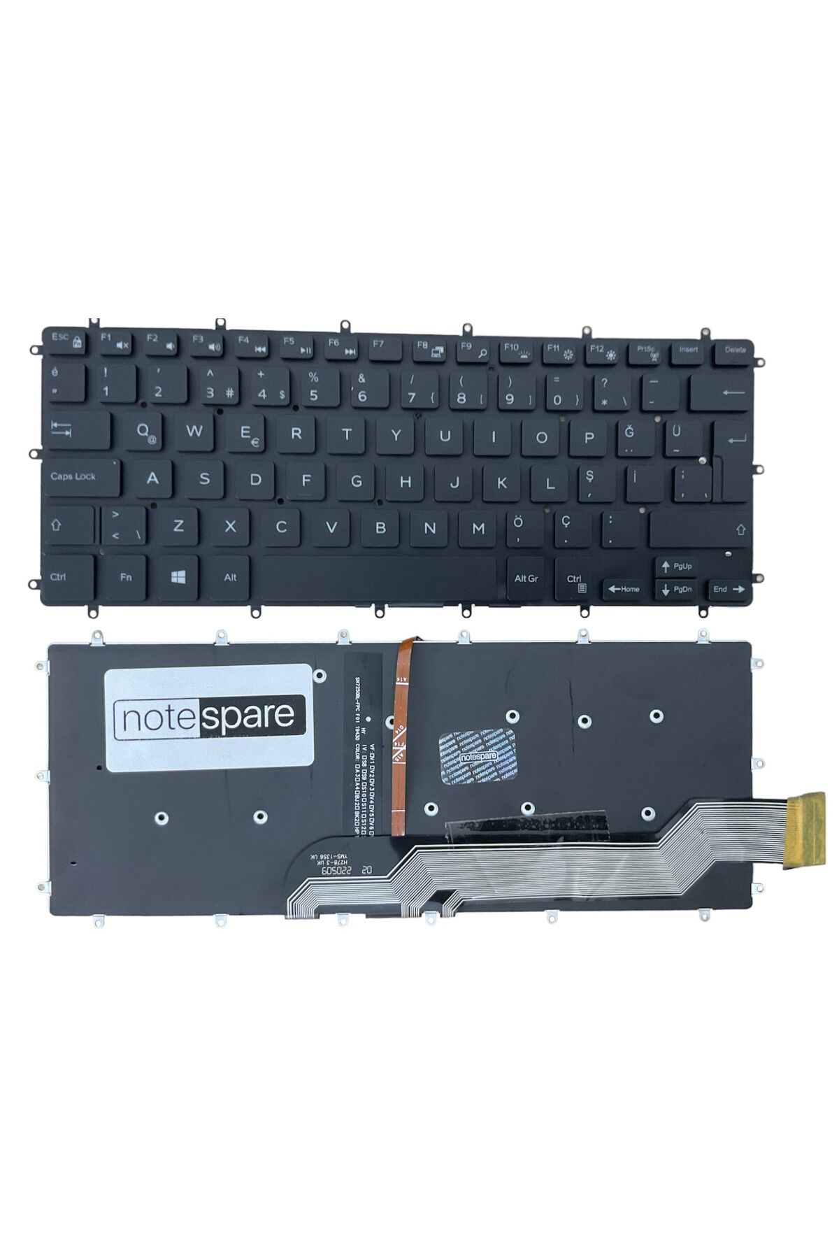 Dell ile Uyumlu Inspiron 5368 P69G001 Işıklı Klavye Siyah TR Büyük Enter Versiyon