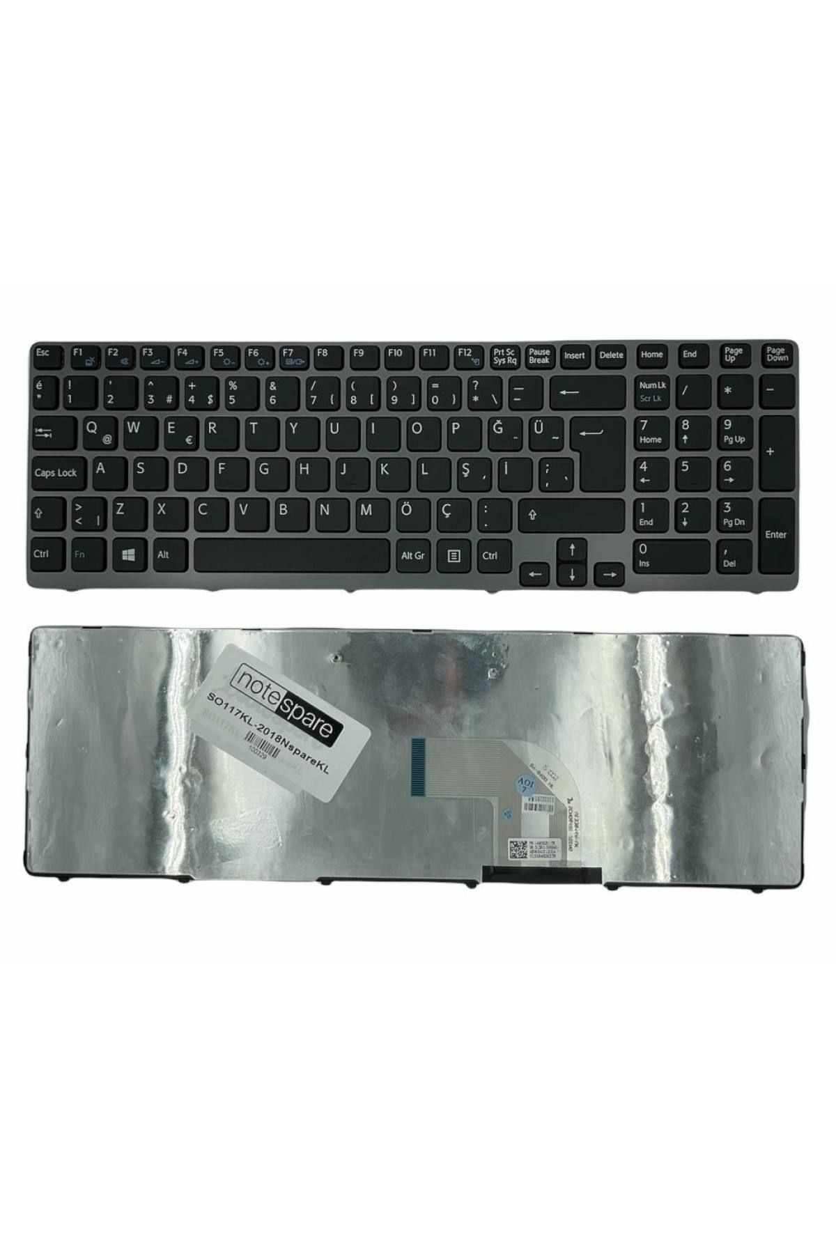 Sony ile Uyumlu Vaio SVE1513E4E, SVE1513E9E, SVE1513F1E Notebook Klavye Siyah TR