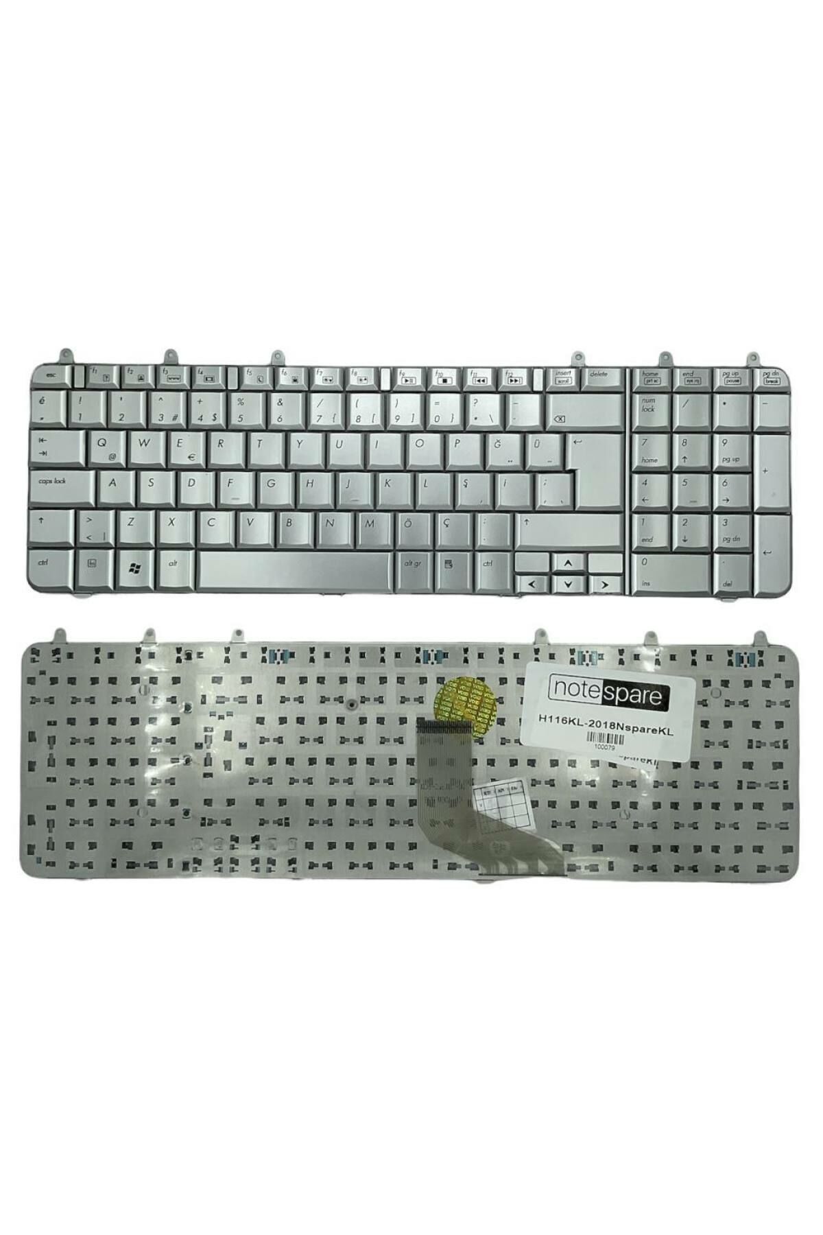 Hp ile Uyumlu Pavilion DV7-1247CL, DV7-1249ET, DV7-1250ET, DV7-1251ET Notebook Klavye Gümüş Gri TR