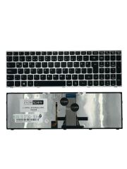 Lenovo ile Uyumlu Z70-80 Type 20364, Z7080 Type 80FG Işıklı Klavye Gümüş Gri TR