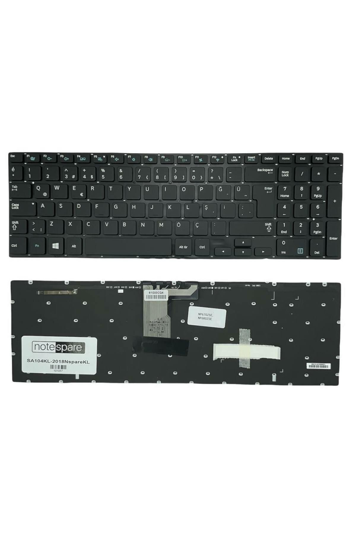 Samsung ile Uyumlu NP870Z5G-X01TR Notebook Klavye Işıklı Siyah TR