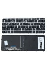 Hp ile Uyumlu EliteBook Folio 1040 G3 V1A89EA Notebook Klavye Işıklı Siyah TR Gümüş Çerçeveli