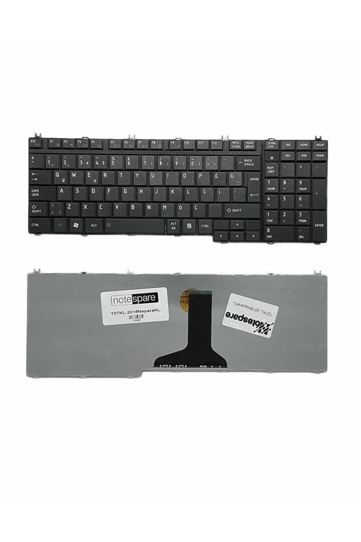 Toshiba ile Uyumlu 9J.N9282.Z01, 9Z.H1Z82.A01, 9Z.N1X82.001, 9Z.N1X82.A01 Notebook Klavye Siyah TR