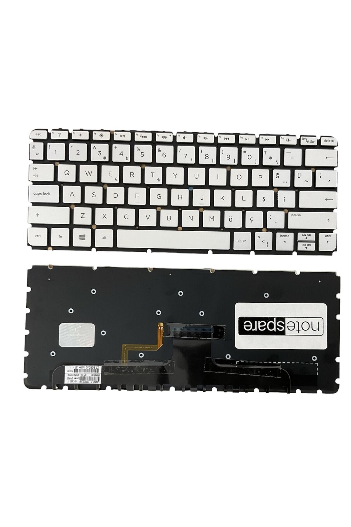 Hp ile Uyumlu Envy 13-ab002nt (X9Y46EA), 13-Ab003Nt (Z3C44Ea) Klavye Işıklı Gümüş Gri TR