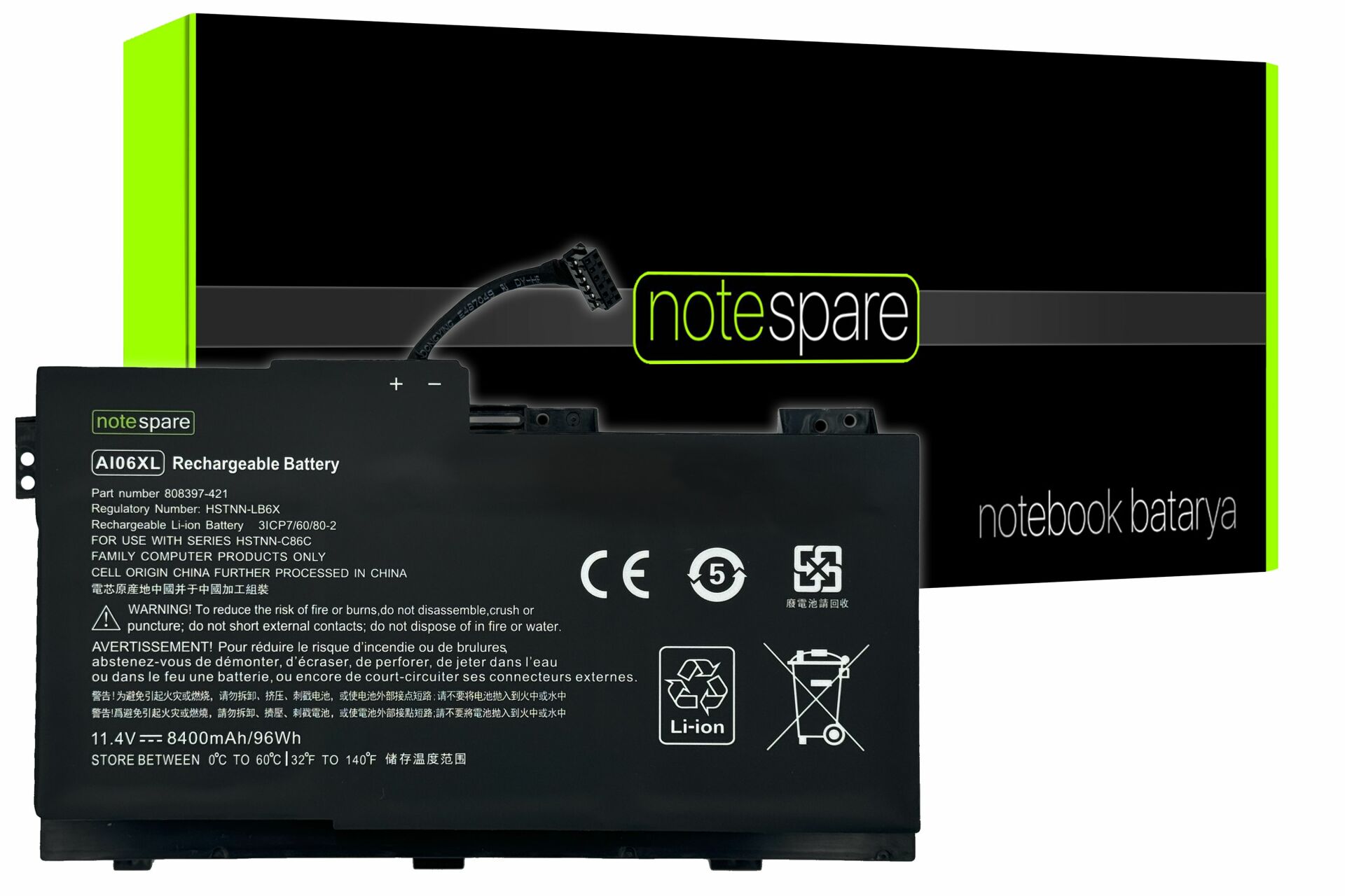 Hp ile Uyumlu 808397-421, 808451-001 Notebook Batarya Pil