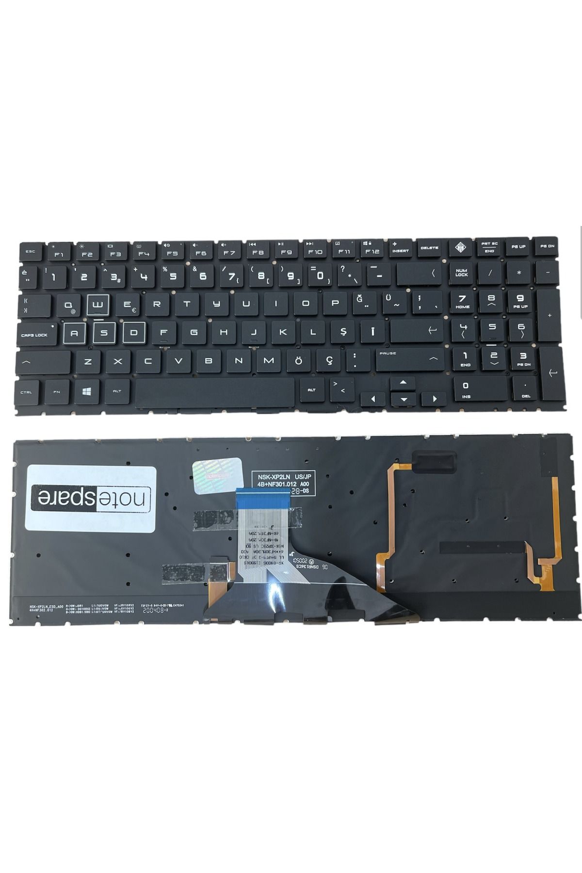 Hp ile Uyumlu Omen 15-DC1001NT (5AA89EA), 15-DC1003NT (5AU91EA) Klavye RGB Işıklı Siyah TR