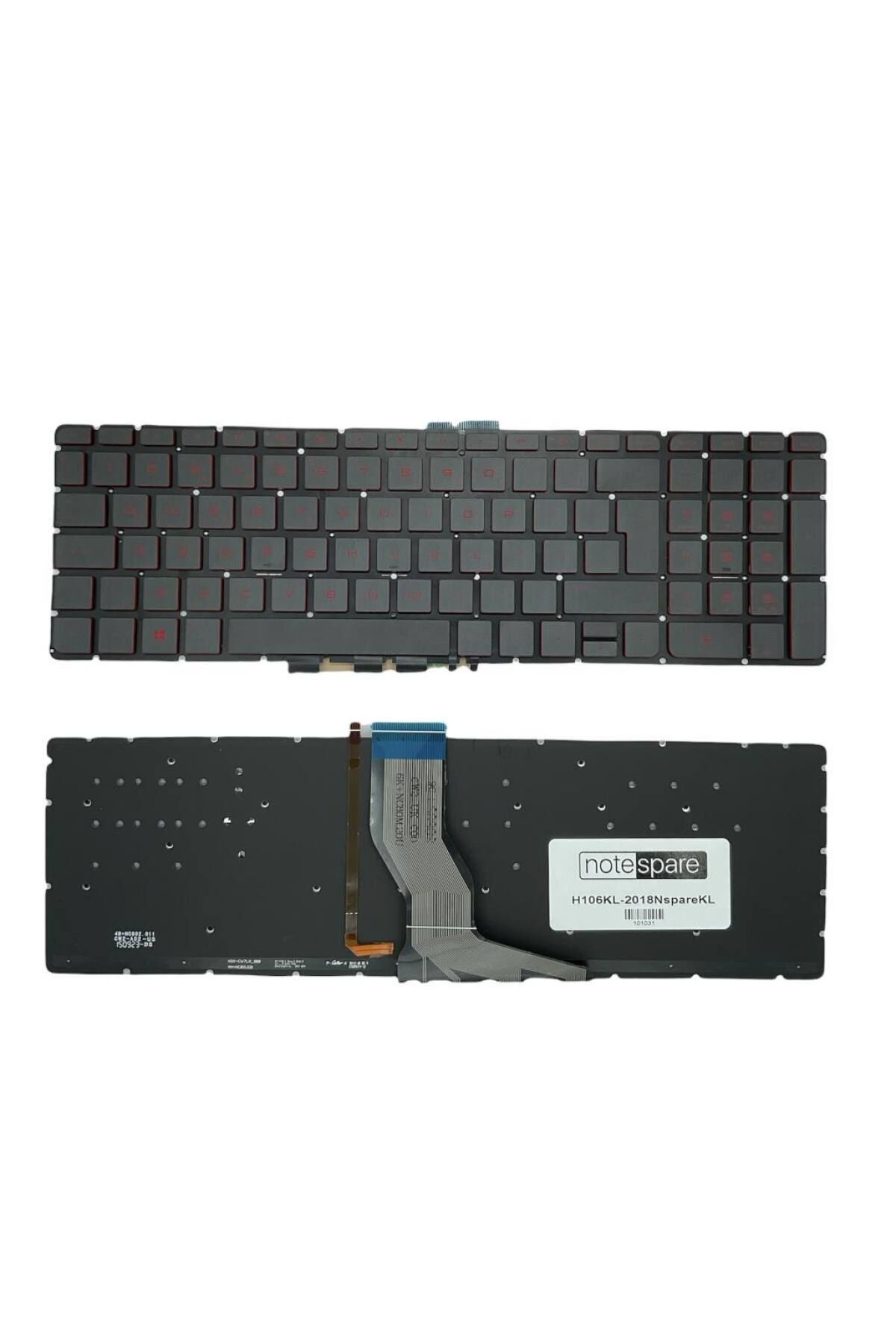 Hp ile Uyumlu 17-ab201nt (1DN09EA), 17-ab304nt (2ZJ49EA) Notebook Işıklı Klavye Siyah TR