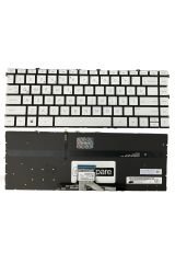 Hp ile Uyumlu Pavilion x360 14-dv0004nt (2W6J2EA) Klavye Işıklı Gümüş Gri TR Küçük Enter Versiyon