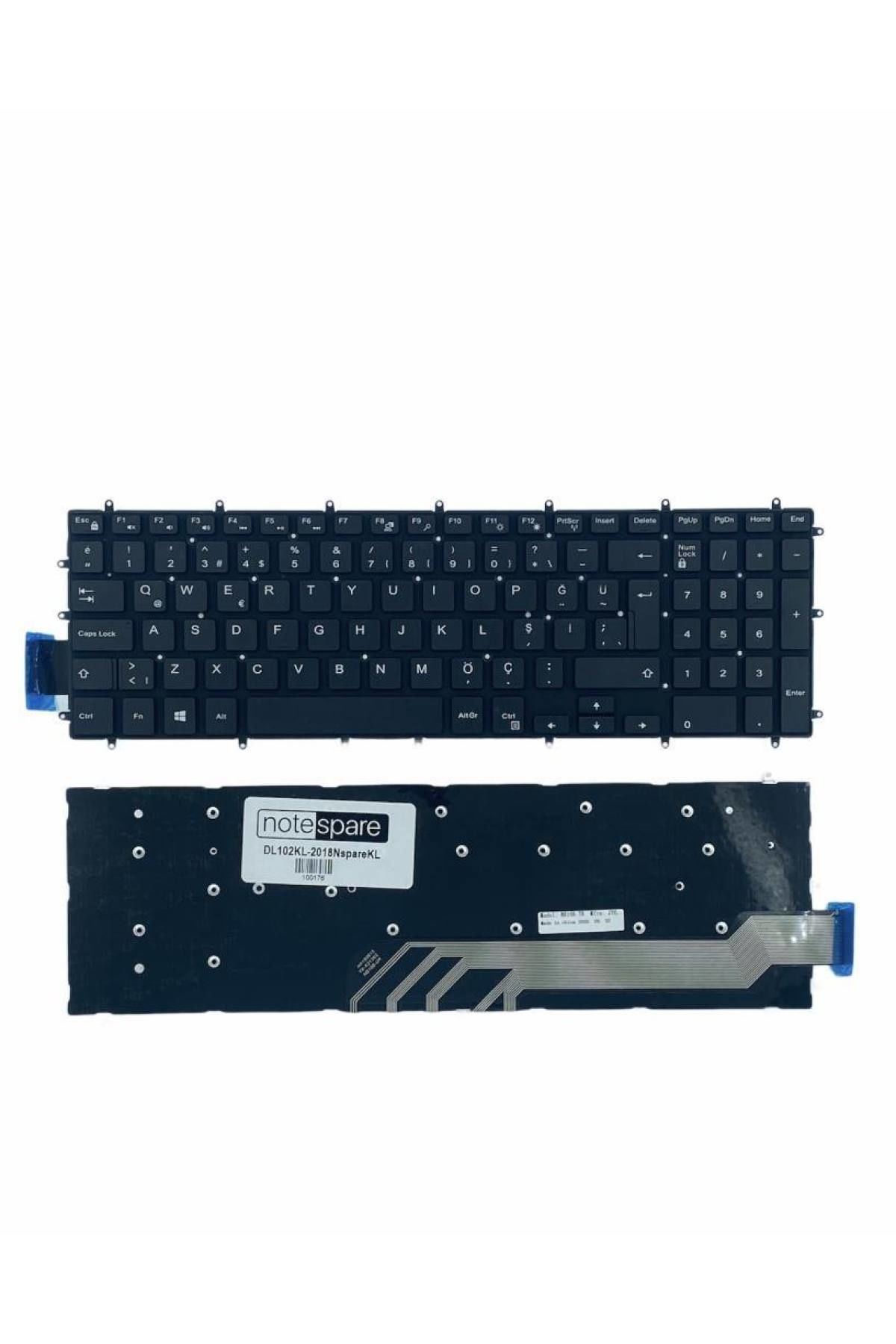 Dell ile Uyumlu Inspiron 15 3000 3593, 15 3000 3595, 15-3000 3584 Notebook Klavye Siyah TR